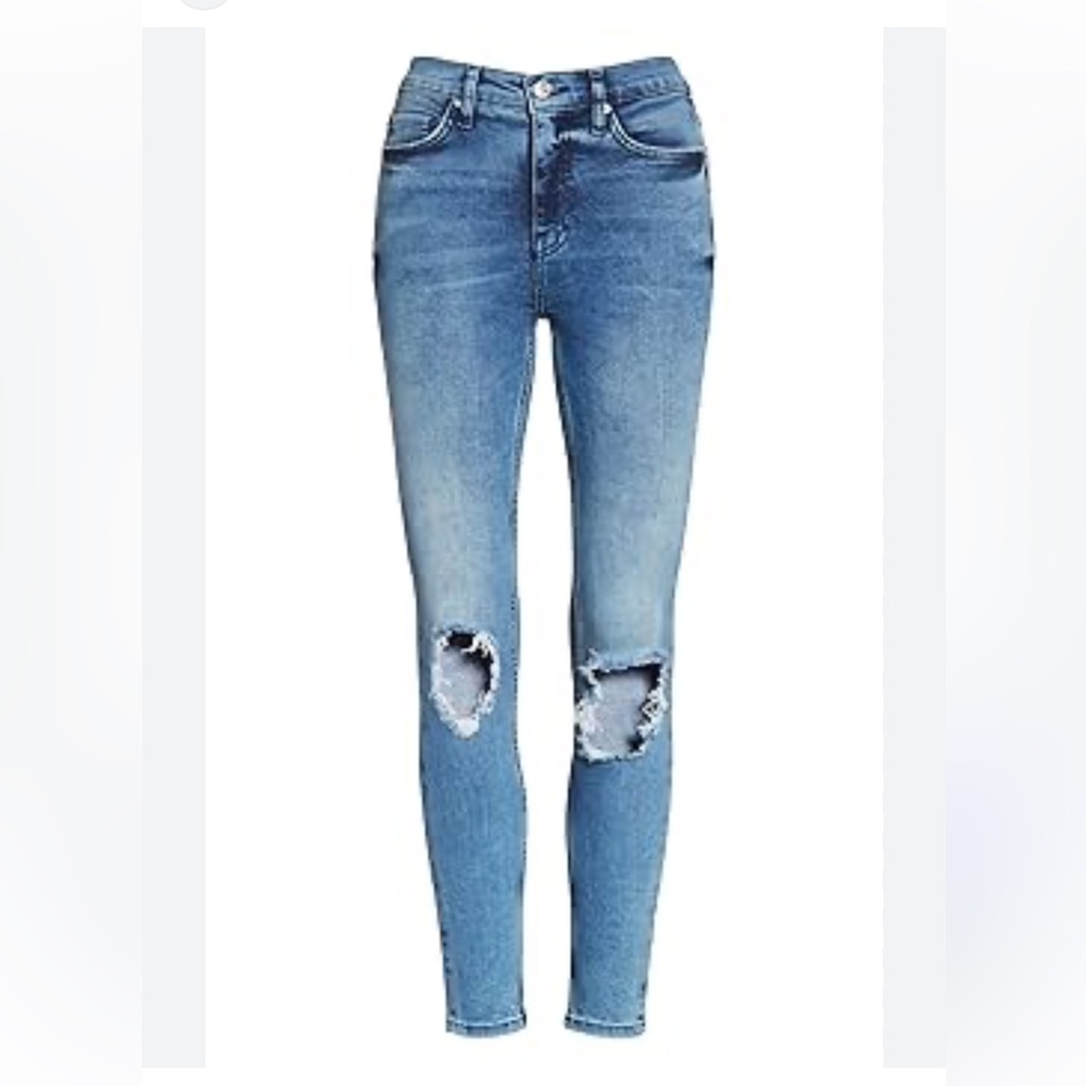 Free People Busted Denim Distressed Skinny‎ Jean